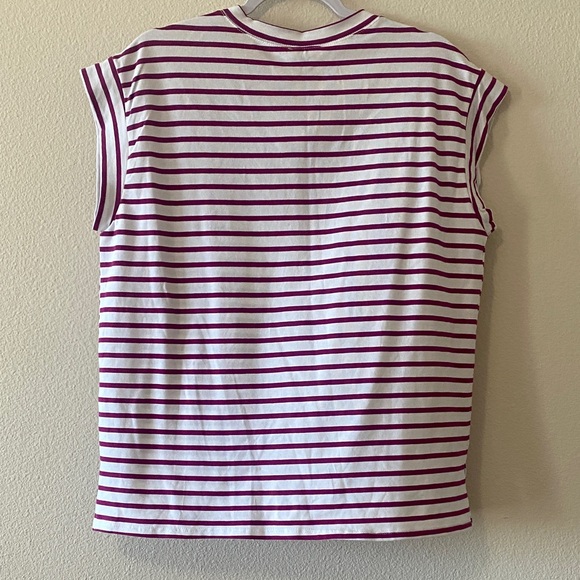 Striped Women's Top - Purple and White - Picture 3 of 6